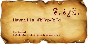 Havrilla Árpád névjegykártya
