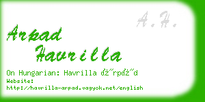 arpad havrilla business card